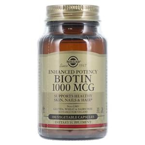 Biotin Adult Supplement Capsules Vegetarian/Kosher 1000mcg 100/Bo...