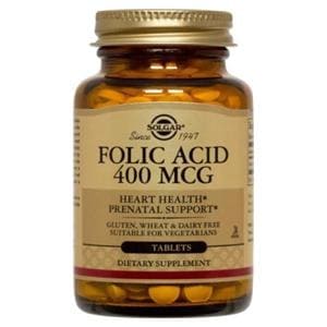 Folic Acid Supplement Tablets Vegetarian/Kosher 400mcg 250/Bottle