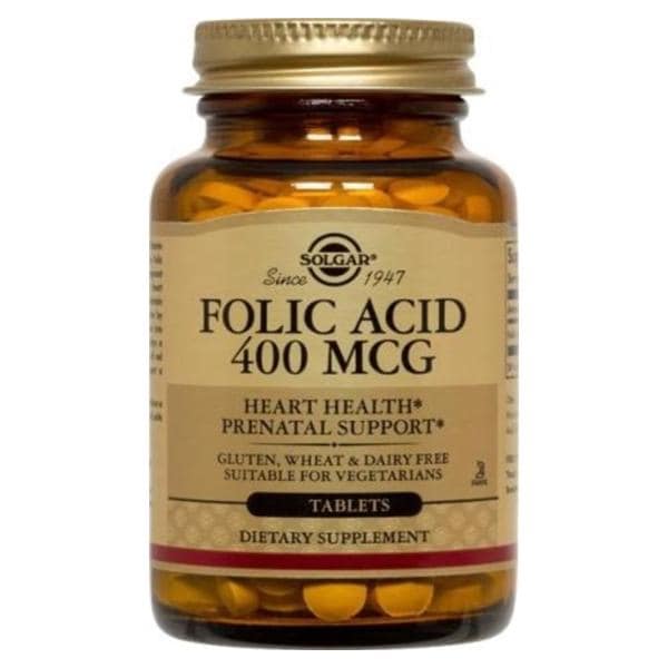 Folic Acid Supplement Tablets Vegetarian/Kosher 400mcg 250/Bottle