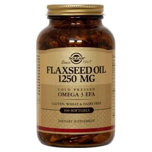 Flaxseed Oil Supplement Softgels 1250mg Organic Cold Pressed 100/bt