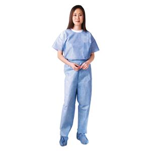 Scrub Shirt Large Blue Unisex 30/Case