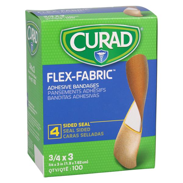 Curad Strip Bandage Fabric 3/4x3" Flesh Sterile 100/Bx