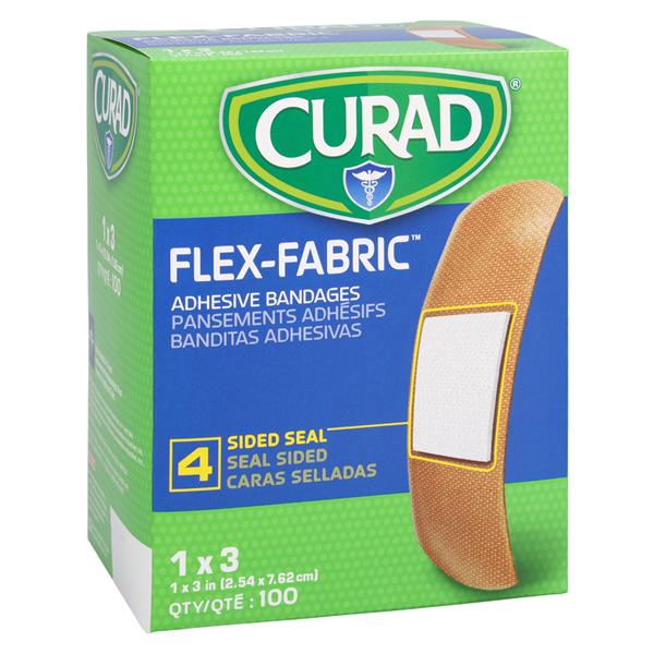 Curad Strip Bandage Fabric 1x3" Flesh Sterile 100/Box, 12 BX/CA