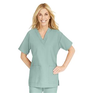 ComfortEase Scrub Shirt 2 Pockets Short Sleeves Small Seaspray Womens Ea