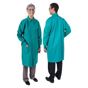 DenLine Protection Plus Long Coat 3 Pkts Lng Tprd Slvs 41 in Medium Grn Ea