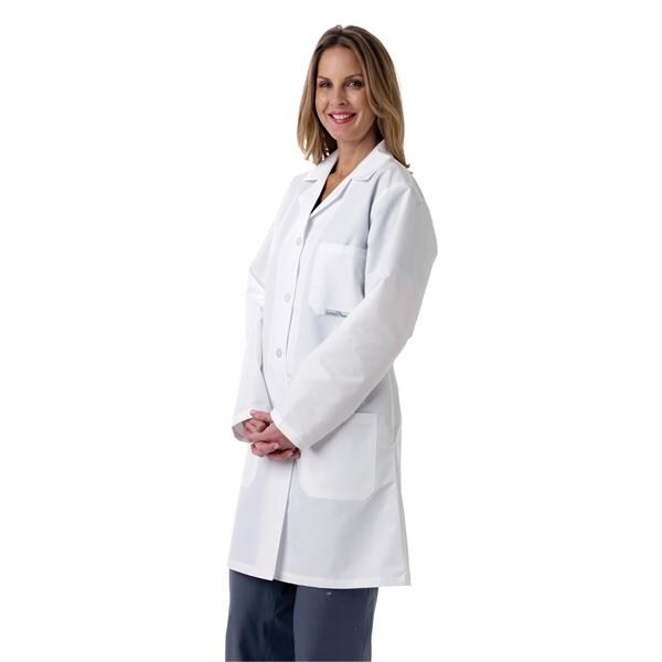 Lab Coat 3 Pockets Long Sleeves 40 in Large White Womens Ea