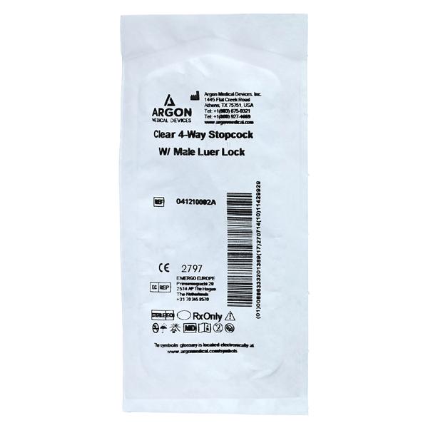 4-Way Stopcock Male Luer Lock 25/Case
