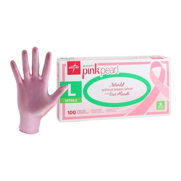 Pink Pearl Nitrile Exam Gloves Large Pink Non-Sterile