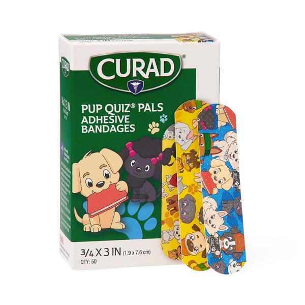Curad Strip Bandage Plastic 3/4x3" Medtoons 50/Bx