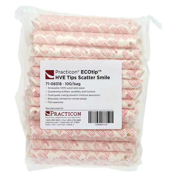 ECOtip HVE Tips Vented Scatter Smile Renewable Resources 100/Bg, 10 BG/CA