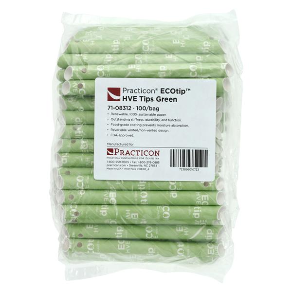 ECOtip HVE Tips Vented Green Renewable Resources 100/Bg