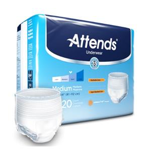 Attends Incontinence Underwear Unisex Adult 34-44" Medium Polymer...