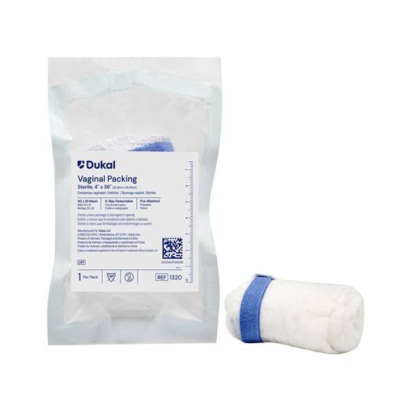 100% Cotton Packing 4x36" 8 Ply Sterile Non-Woven LF