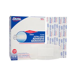 Caliber Adhesive Bandage Plastic 2x4" Sheer Sterile 100/Bx, 24 BX/CA