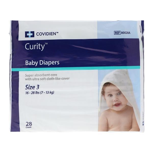 Curity Diaper Heavy Size 3/Medium 16-24lb 28/Pk, 8 PK/CA