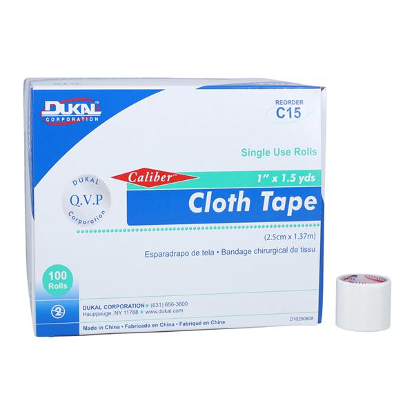 Caliber Surgical Tape Cloth 1"x1.5yd White Non-Sterile 100/Bx
