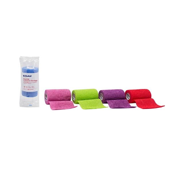 Cohesive Bandage Elastic 4"x5yd Assorted Non-Sterile 18/Bx