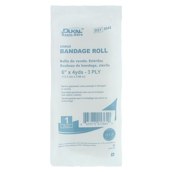 Gauze Bandage Fluff 6"x4yd 3 Ply Sterile 48/Ca