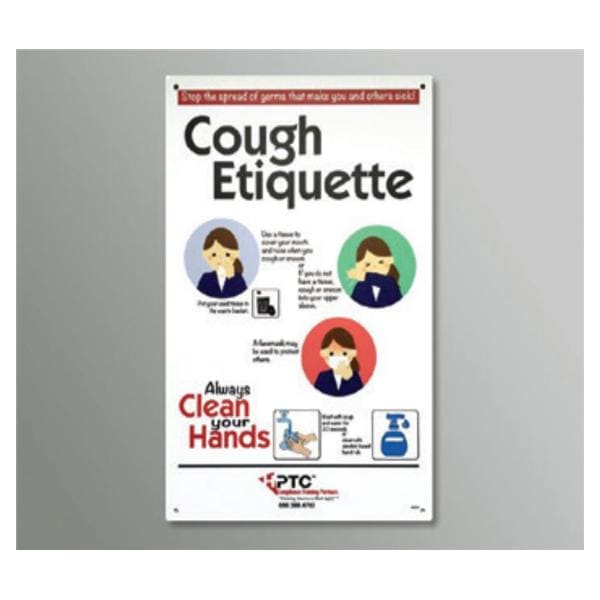 CEP Coughing Etiquette Educational Sign Stand Alone Self Support...