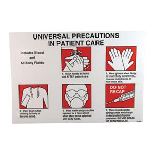 Universal Precaution Informational Label 5x8" 5x8" Adhesive 5/Pac...