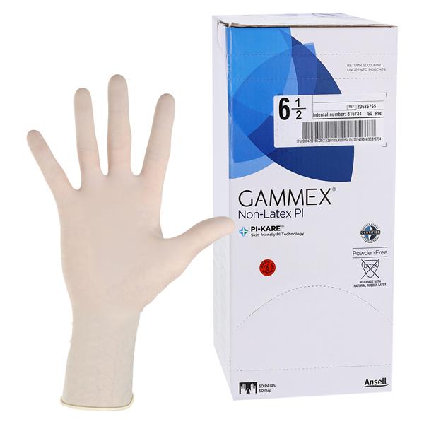 GAMMEX Non-Latex PI Polyisoprene Surgical Gloves 6.5 Standard White, 4 BX/CA
