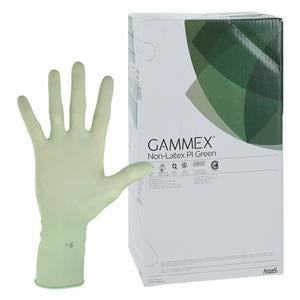 GAMMEX Non-Latex PI Green Polyisoprene Surgical Gloves 7 Standard Green, 4 BX/CA