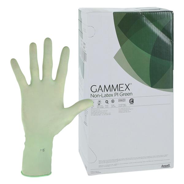 GAMMEX Non-Latex PI Green Polyisoprene Surgical Gloves 7 Standard Green, 4 BX/CA