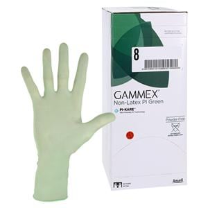 GAMMEX Non-Latex PI Green Polyisoprene Surgical Gloves 8 Standard Green, 4 BX/CA