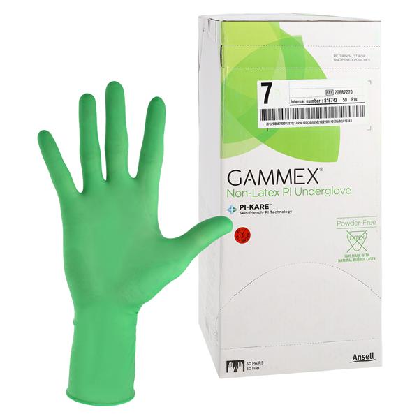 GAMMEX Non-Latex PI Underglove Polyisoprene Surgical Gloves 7 Standard Green