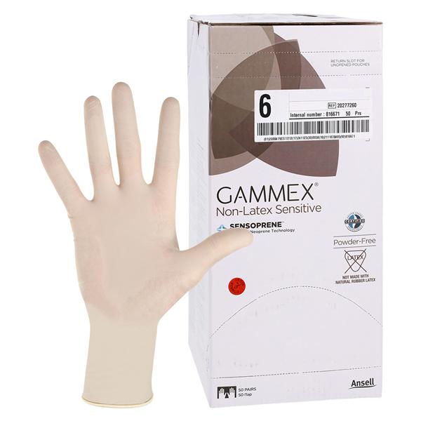 GAMMEX Non-Latex Sensitive Neoprene Surgical Gloves 6 Standard Natural, 4 BX/CA