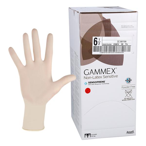 GAMMEX Non-Latex Sensitive Neoprene Surgical Gloves 6.5 Natural 50Pr/Bx