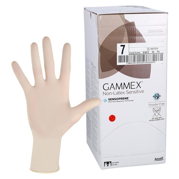 GAMMEX Non-Latex Sensitive Neoprene Surgical Gloves 7 Natural 50Pr/Bx