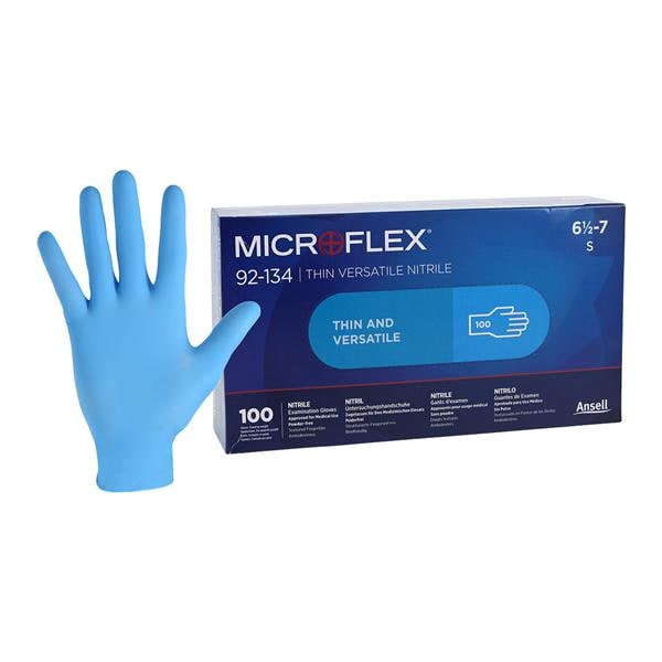 MICROFLEX Versatility Nitrile Exam Gloves Small Standard Light Blue Non-Sterile