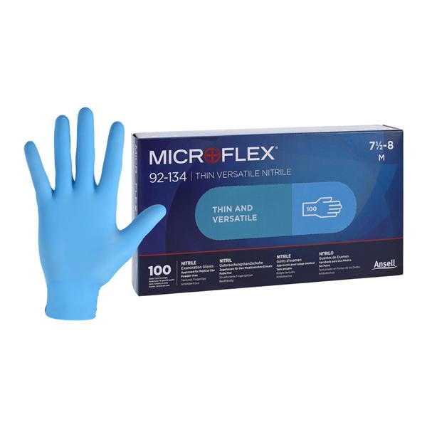 MICROFLEX Versatility Nitrile Exam Gloves Medium Standard Light Blue Non-Sterile