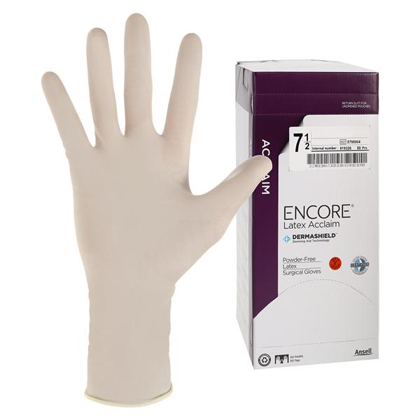 Encore Acclaim Surgical Gloves 7.5 Natural, 4 BX/CA