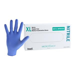 MICRO-TOUCH Nitrile Exam Gloves X-Large Standard Blue Non-Sterile, 10 BX/CA