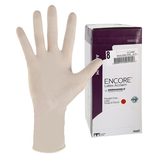 ENCORE Latex Acclaim Surgical Gloves 8 Standard Natural, 4 BX/CA