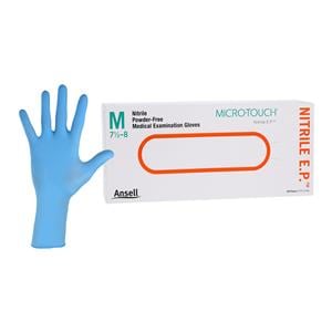 MICRO-TOUCH EP Nitrile Exam Gloves Medium Extended Blue Non-Steri...
