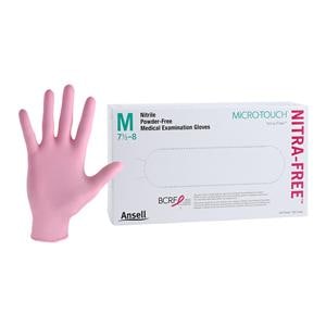 MICRO-TOUCH NitraFree Nitrile Exam Gloves Medium Standard Pink Non-Sterile