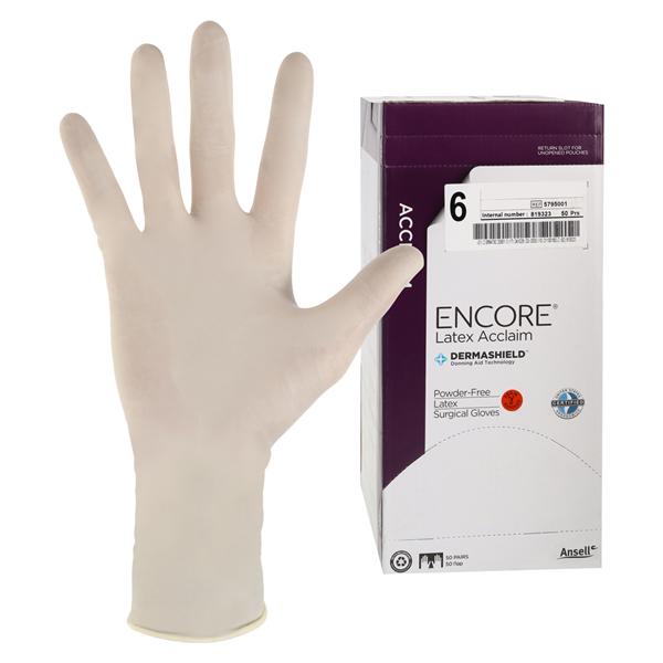 Encore Acclaim Surgical Gloves 6 Natural, 4 BX/CA