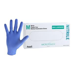 MICRO-TOUCH Nitrile Exam Gloves Medium Standard Blue Non-Sterile, 10 BX/CA