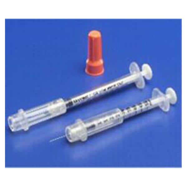 Monoject Insulin Syringe/Needle 29gx1/2" 0.5cc Orange Safety Shield LDS 100/Bx, 5 BX/CA