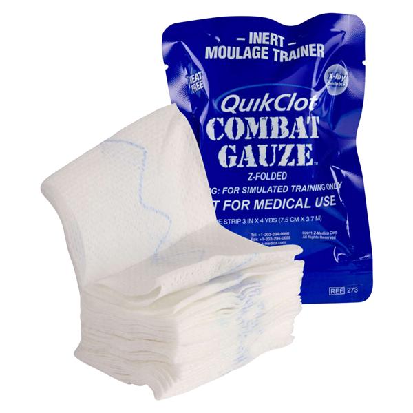 QuikClot Moulage Trainer Simulated Hemostatic Gauze 3"x4yd White...