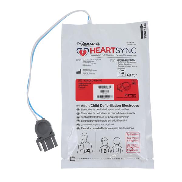 Physio Defibrillator Electrode Adult/Child New Pair, 10 PR/BX