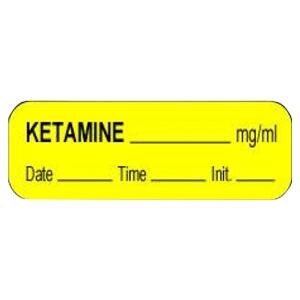 Anesthesia Labels Yellow 1-1/2x1/2" 1000/Rl