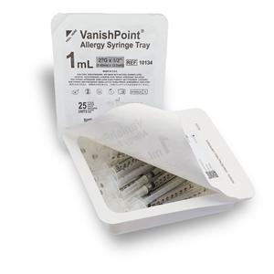 VanishPoint Allergy Syringe 27gx1/2" 1cc Rtrctbl Fx Ndl Sfty No Dead Spc 40/Ca