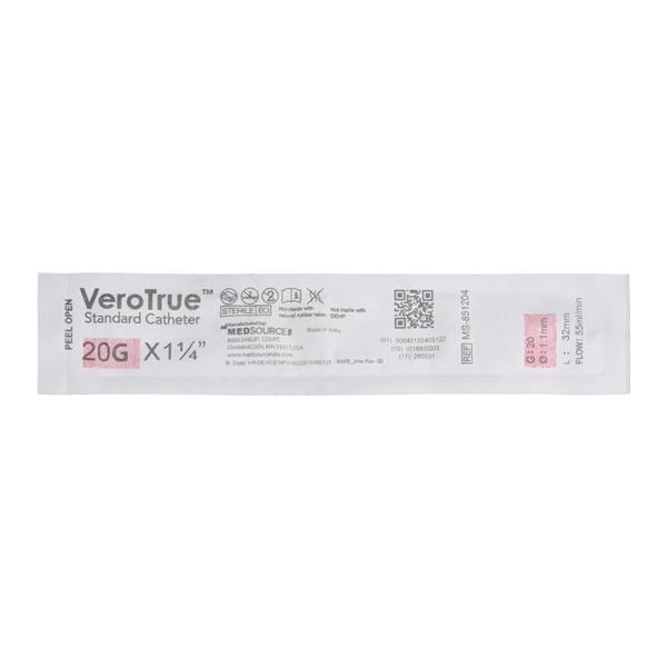VeroTrue IV Catheter IV Port 20 Gauge 1-1/2" Sterile Not Made Wit...