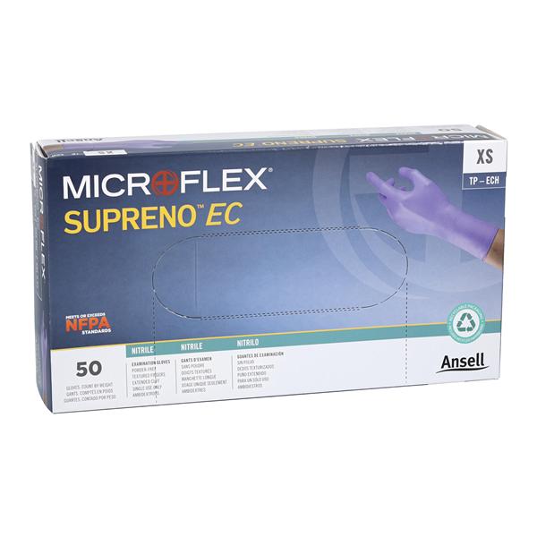 MICROFLEX Supreno EC Nitrile Exam Gloves X-Small Extended Violet Blue NS