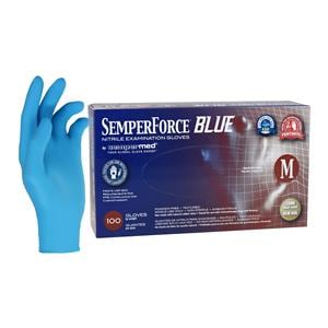 SemperForce Nitrile Exam Gloves Medium Blue Non-Sterile