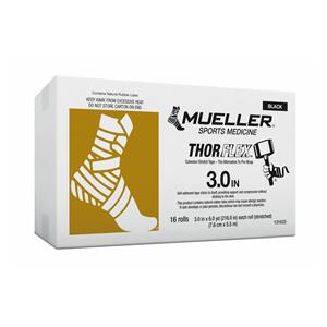 ThorFlex Athletic Tape 65% Polyester/35% Non-Woven 3"x6yd Black NS 16/Ca